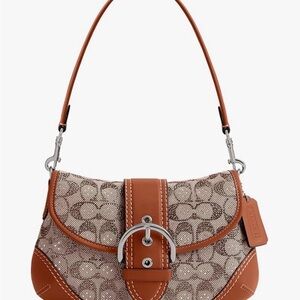 Coach Tan and Cream Signature Shoulder Bag